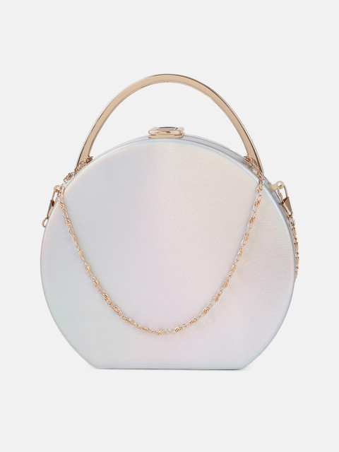 

DressBerry Silver-Toned Box Clutch