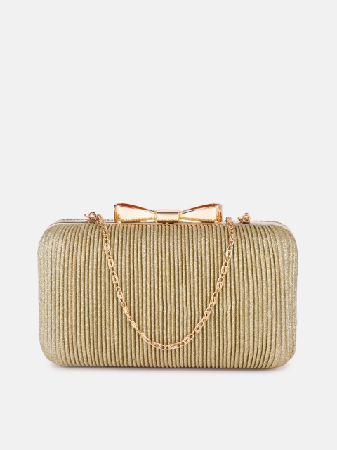 

DressBerry Women Gold-Toned Textured Box Clutch