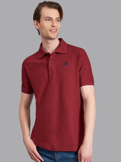 

Beverly Hills Polo Club Men Maroon Polo Collar T-shirt