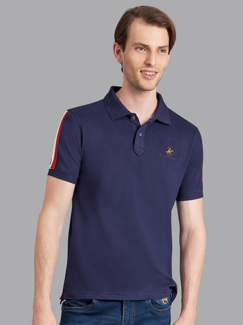 

Beverly Hills Polo Club Men Navy Blue & Red Polo Collar T-shirt