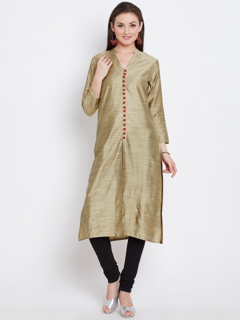 

Shree Women Beige Solid Straight Kurta