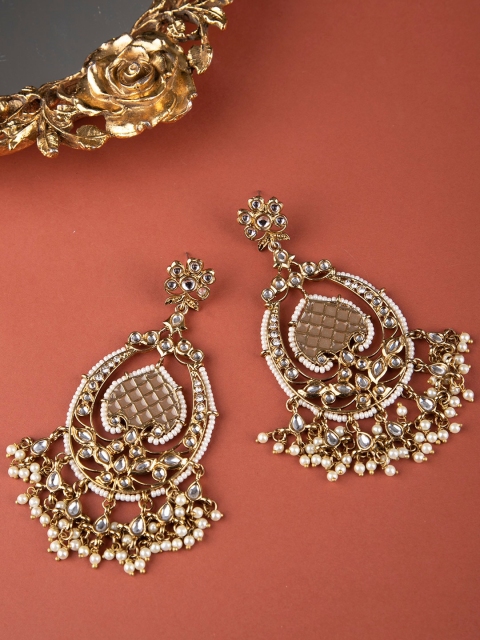 

Queen Be Gold-Toned Contemporary Chandbalis Earrings