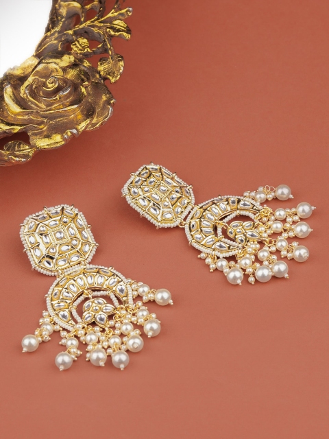 

Queen Be Gold-Toned Contemporary Drop Earrings
