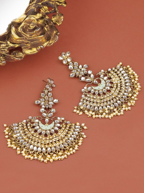

Queen Be Gold-Toned Contemporary Chandbalis Earrings