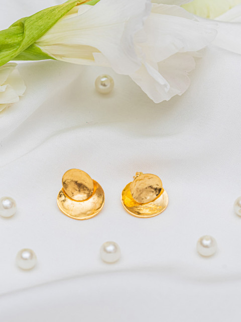 

Queen Be Gold-Toned Gold Plated Contemporary Studs Earrings