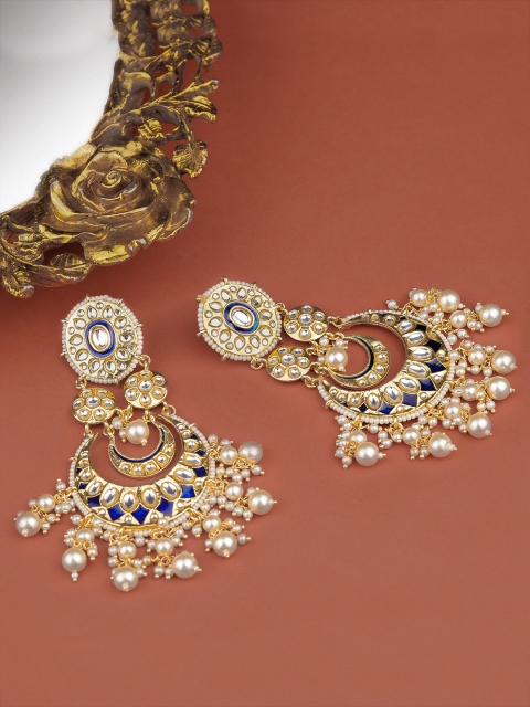 

Queen Be Gold-Toned Contemporary Chandbalis Earrings
