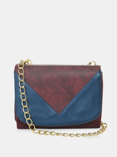 

Kastner Brown and Blue Colourblocked Structured Sling Bag
