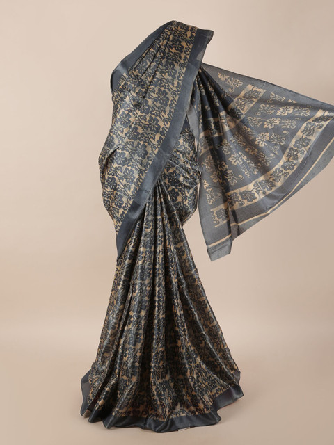 

Pothys Grey & Beige Floral Saree