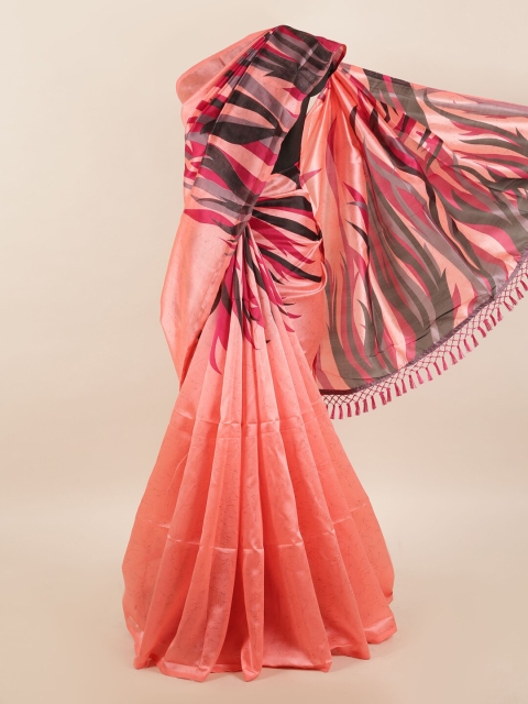 

Pothys Pink & Black Abstract Printed Saree