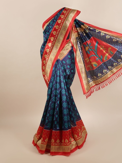 

Pothys Blue & Red Ethnic Motifs Saree