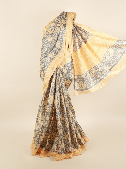 

Pothys Grey & Beige Floral Saree