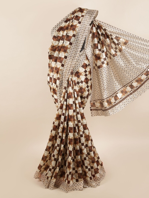 

Pothys Brown & Off White Printed Saree