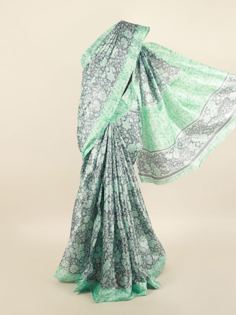 

Pothys Grey & Green Floral Saree