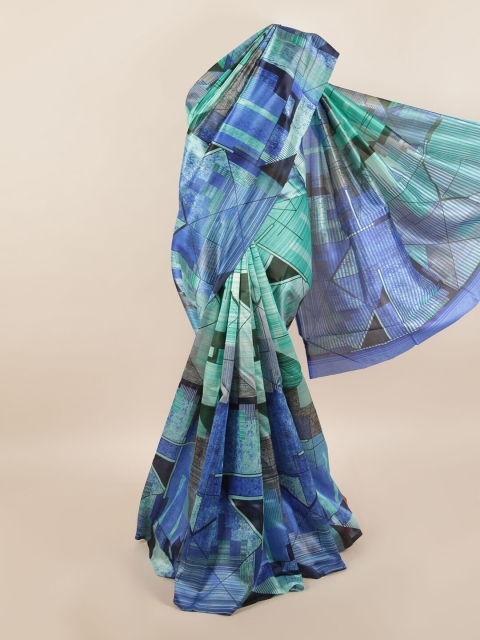 

Pothys Blue & Green Abstract Printed Saree