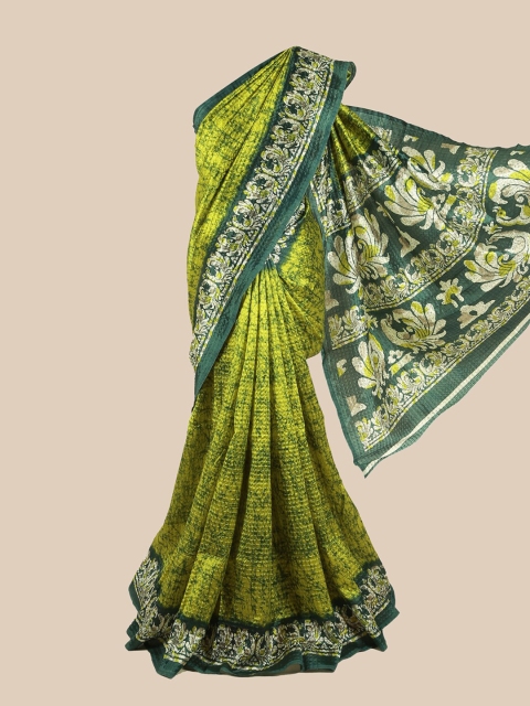 

Pothys Green & White Ethnic Motifs Saree