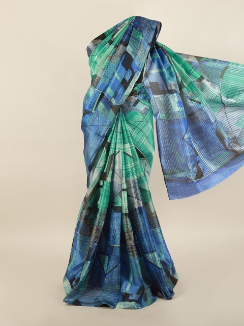 

Pothys Blue & Green Printed Saree