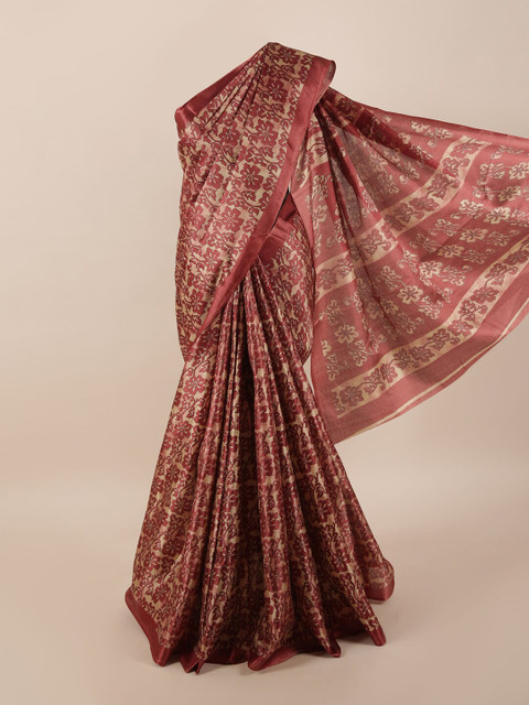 

Pothys Mauve & Maroon Floral Printed Saree