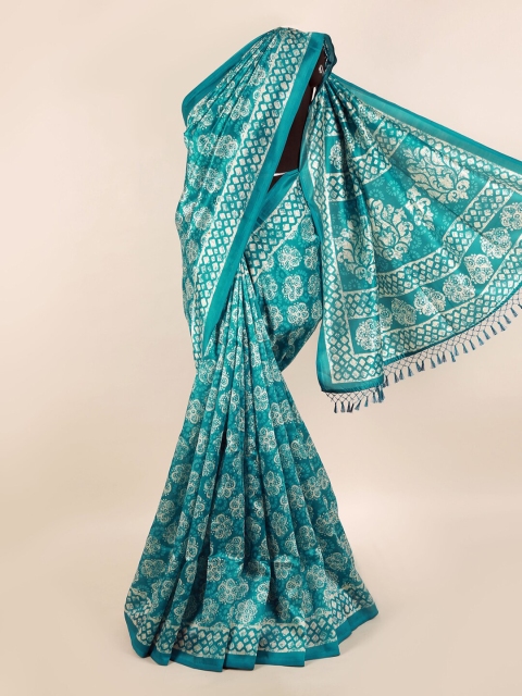 

Pothys Green & White Floral Printed Saree