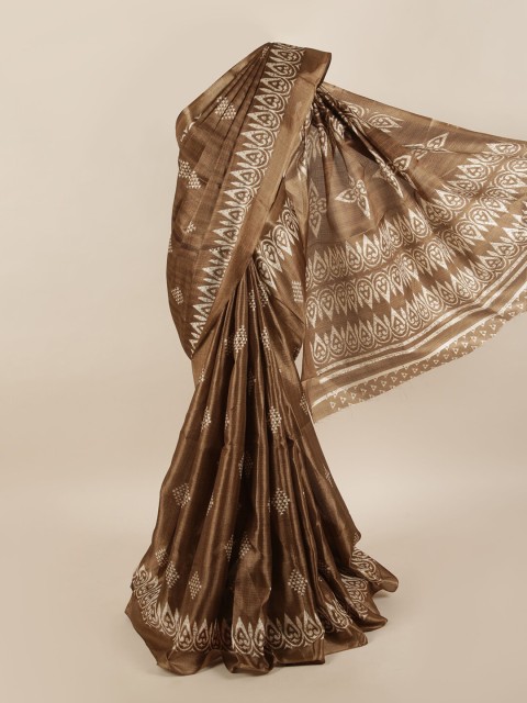 

Pothys Brown & White Ethnic Motifs Saree