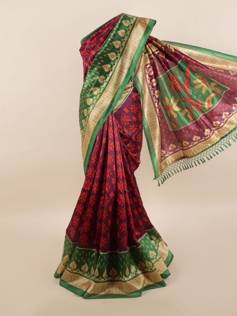 

Pothys Lavender & Green Floral Printed Saree
