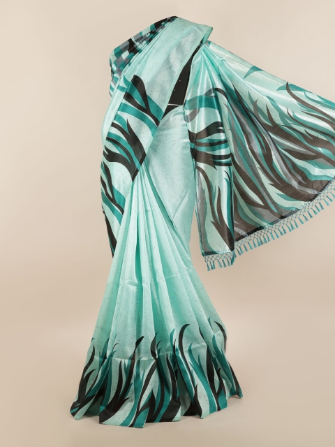 

Pothys Sea Green & Black Printed Saree