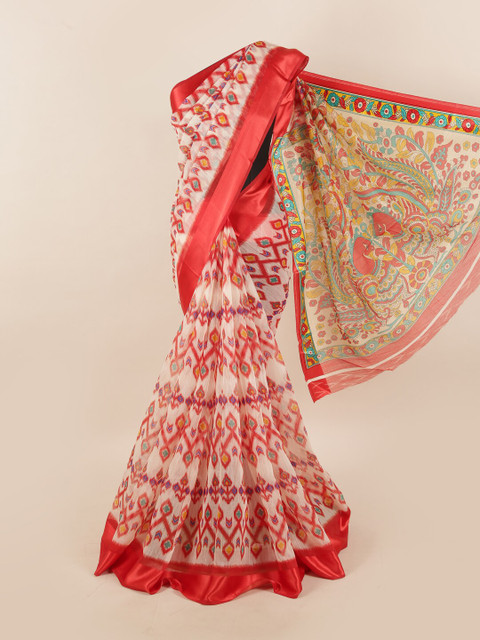 

Pothys White & Red Ethnic Motifs Saree