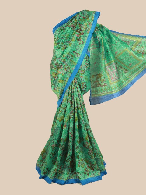 

Pothys Women Green & Blue Printed Saree