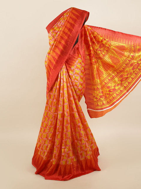 

Pothys Women Red & Yellow Printed Saree