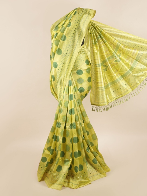 

Pothys Green Cotton Blend Geometric Printed Saree