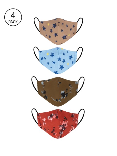 

VEA Kids Pack of 4 Soft Cotton 5 Layered Filtration Face Mask, Multi