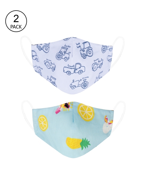 VEA Pack Of 2 Kids Soft Cotton 5 Layered 3-Ply Filtration Face Mask, Multi