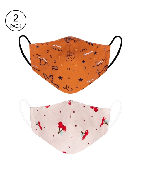 

VEA Pack Of 2 Kids Soft Cotton 5 Layered 3-Ply Filtration Face Mask, Multi