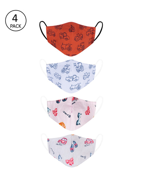 

VEA Kids Pack of 4 Soft Cotton 5 Layered Filtration Face Mask, Multi