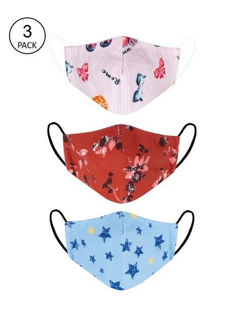 

VEA Pack Of 3 Kids Soft Cotton 5 Layered 3-Ply Filtration Face Mask, Multi