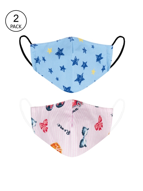 

VEA Pack Of 2 Kids Soft Cotton 5 Layered 3-Ply Filtration Face Mask, Multi