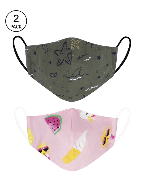 

VEA Kids Pack of 2 Soft Cotton 5 Layered Filtration Face Mask, Multi