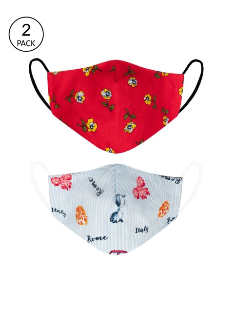 

VEA Pack Of 2 Kids Soft Cotton 5 Layered 3-Ply Filtration Face Mask, Multi