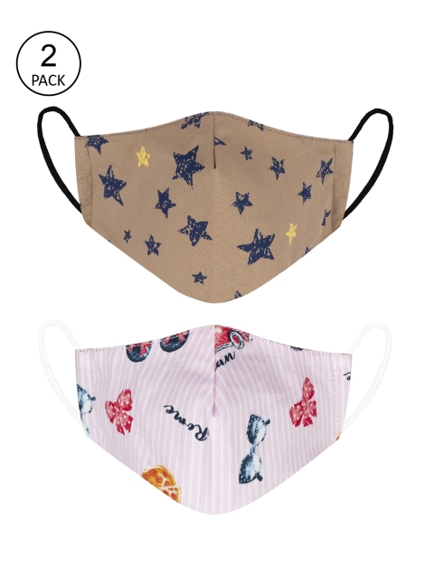 

VEA Pack Of 2 Kids Soft Cotton 5 Layered 3-Ply Filtration Face Mask, Multi