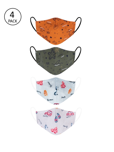 

VEA Kids Pack of 4 Soft Cotton 5 Layered Filtration Face Mask, Multi
