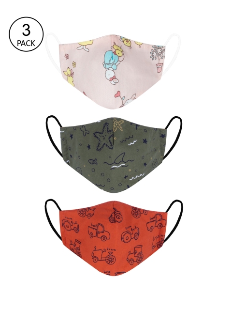 

VEA Kids Pack of 3 Soft Cotton 5 Layered Filtration Face Mask, Multi