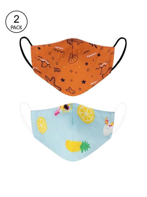 

VEA Pack Of 2 Kids Soft Cotton 5 Layered 3-Ply Filtration Face Mask, Multi
