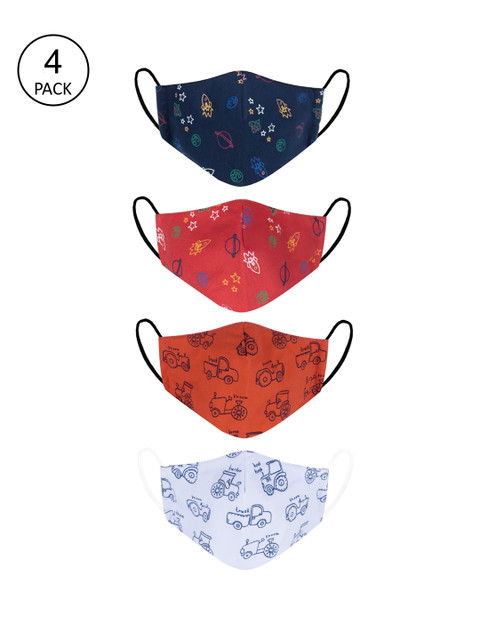 

VEA Kids Pack of 4 Soft Cotton 5 Layered Filtration Face Mask, Multi