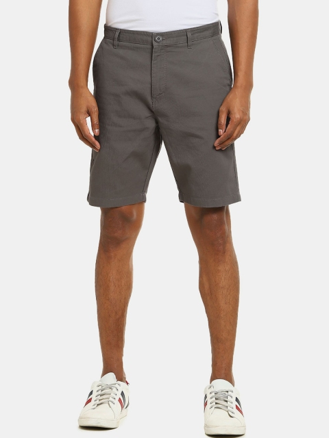 

Ruggers Men Grey Chino Pure Cotton Shorts