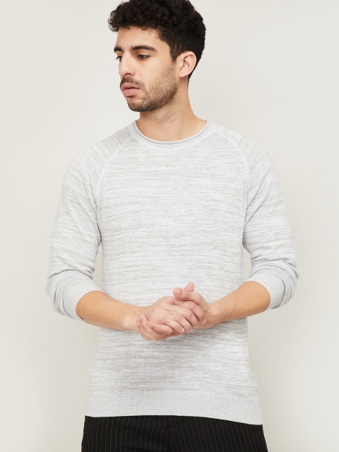 

Fame Forever by Lifestyle Men White Melange Cotton Sweatshirt