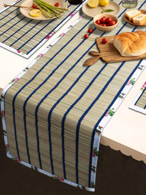 

HomeStorie Beige Set Of 6 Handmade River Grass Table Placemats with Runner