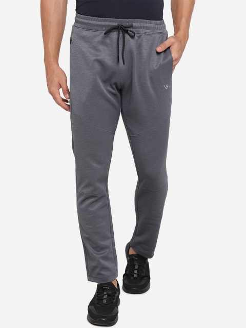 

VS Men Charcoal Grey Solid Relaxed-Fit Track Pants