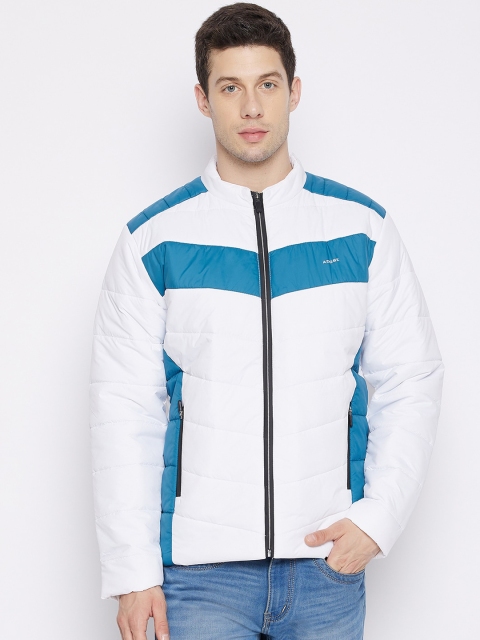 

Adobe Men White Blue Colourblocked Lightweight Padded Jacket