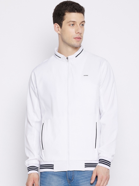 Adobe Men White Black Lightweight Quilted Jacket