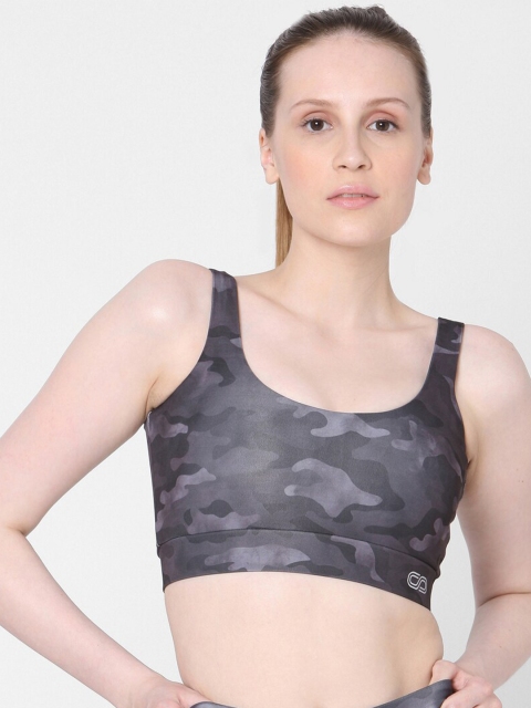 

Silvertraq Grey & Black Printed Workout Bra Underwired W253P034XS