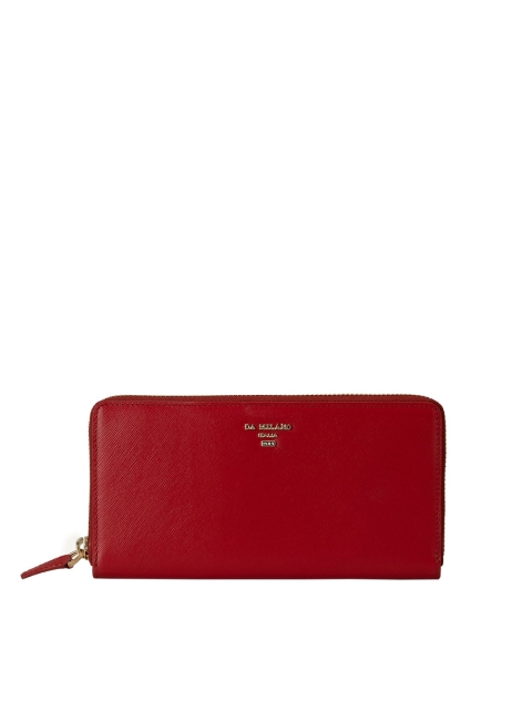 

Da Milano Women Red Textured Zip Around Wallet
